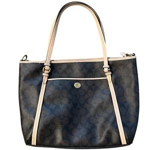 Coach Payton Signature Bag Purse Brown and Tan